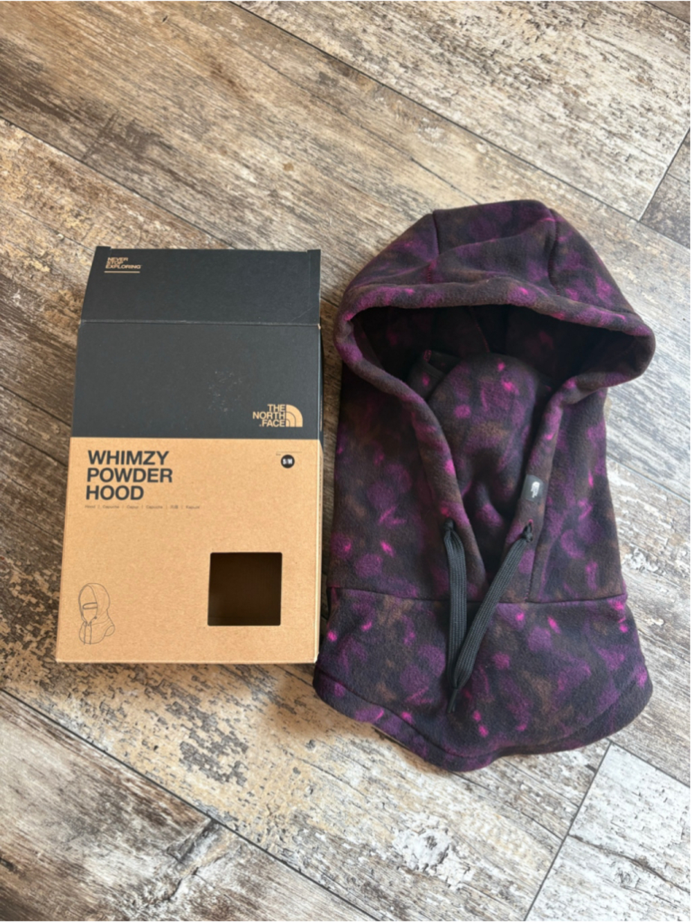 The North Face Whimzy Powder Hood S/M Purple Black Green Floral Helmet Compatibl